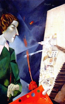 selbstporträt brille Ölbilder verkaufen - Selbstporträt mit Palettenzeitgenosse Marc Chagall